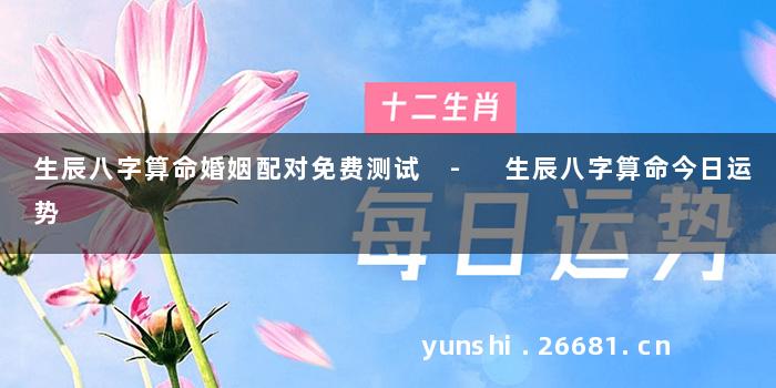 生辰八字算命婚姻配对免费测试 - 生辰八字算命今日运势